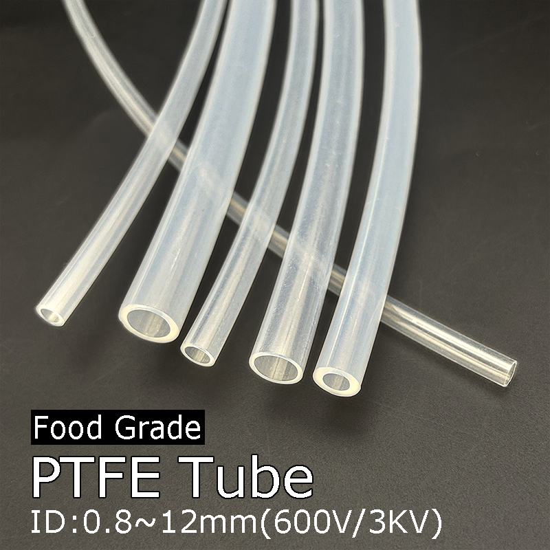 Meal Prep Co - 透明PTFEチューブ（食品グレード、内径0.8mm〜12mm）は、油圧ブレーキや化学液体の輸送に適しています。