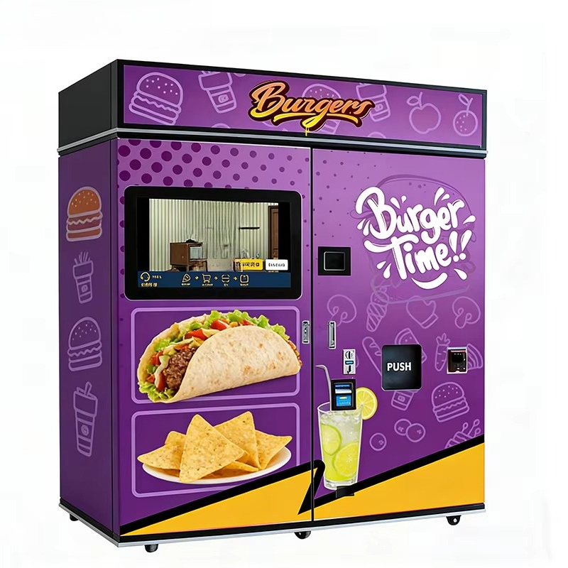 Meal Prep Vending Machine - カスタマイズ可能なファストフード自動販売機、電子レンジ、SDK、朝食、昼食、深夜のおやつ用ハンバーガー