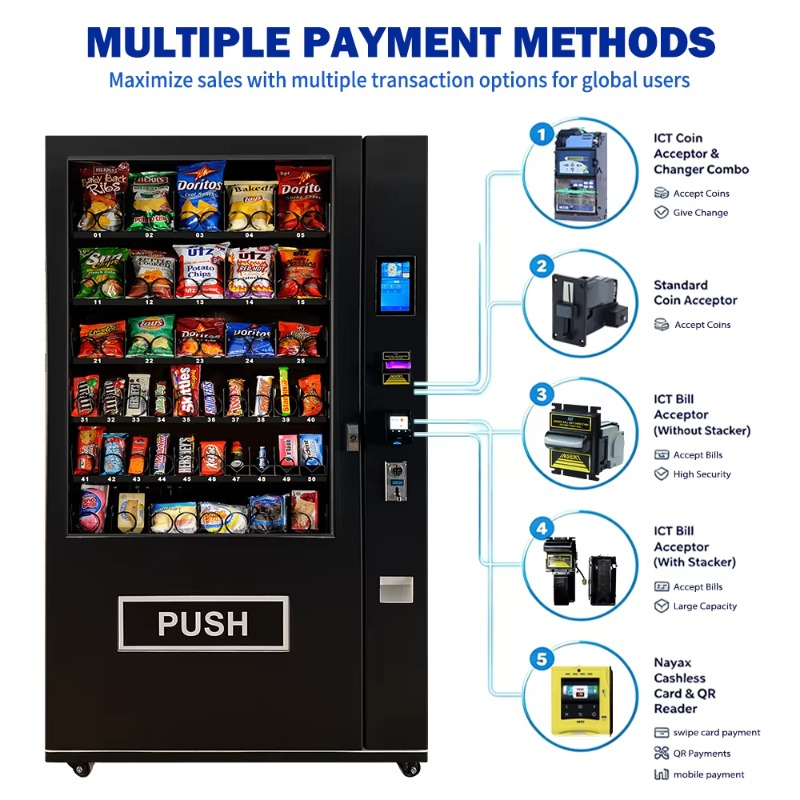 Meal Prep Vending Machine - スマート自動販売機 スナック・飲料販売キオスク セルフサービス機器 タッチスクリーン キャッシュレス決済システム
