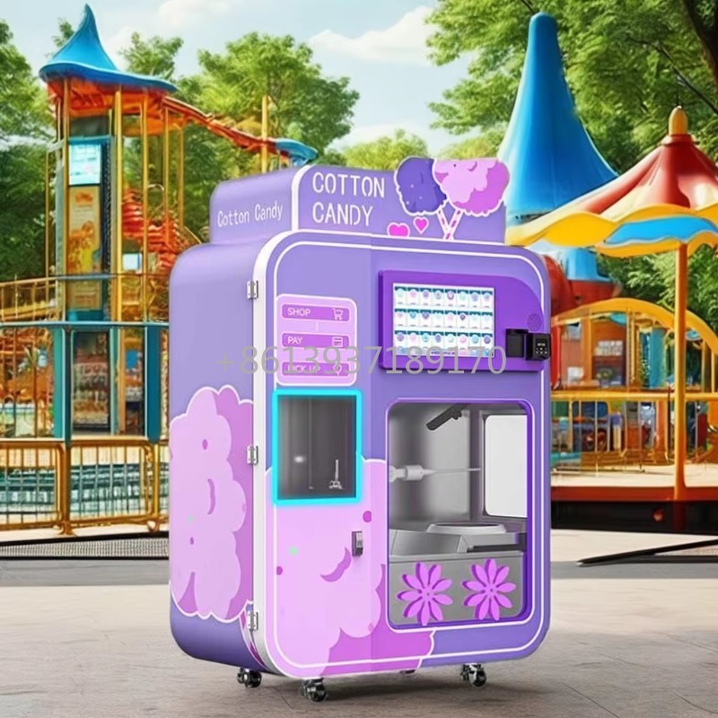 Meal Prep Vending Machine - 新品のインテリジェント全自動綿菓子自動販売機、複数のコイン式モード搭載、業務用綿菓子製造機