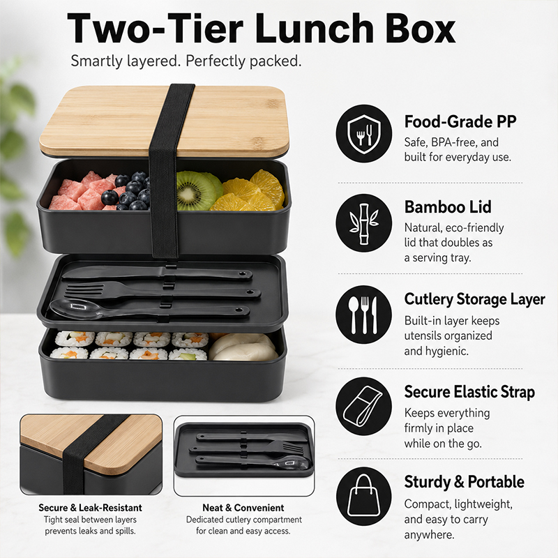日本製二段弁当箱食品保存ピクニックボックスプラスチック寿司弁 - Meal Prep Japanese Food のレビューと価格