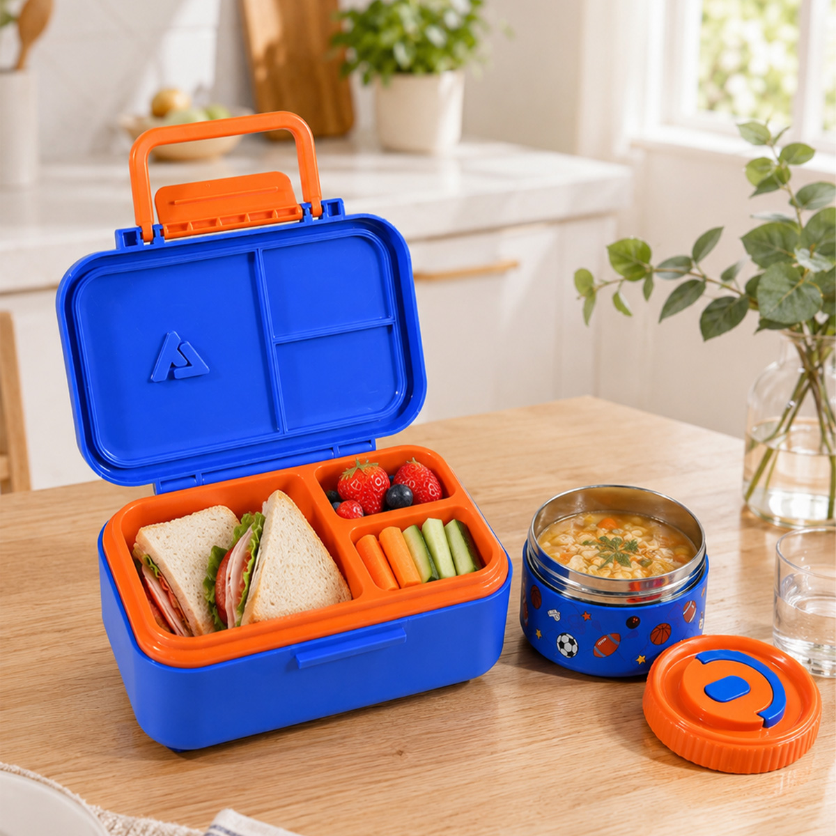 13オンスのステンレス製真空断熱フードジャー付き弁当箱、漏れ - Meal Prep Co のレビューと価格