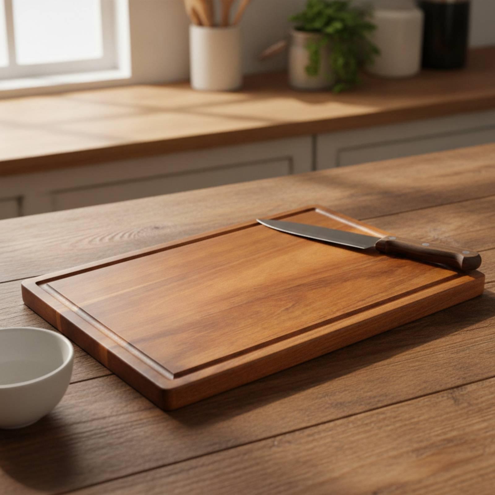 アカシア無垢材のキッチン用カッティングボード、ジュース溝付き - Meal Prep Juice のレビューと価格