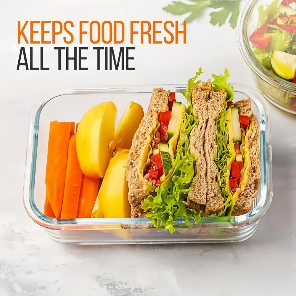 BPAフリーのガラス製ランチボックス、長方形の食品保存容器、 - Meal Prep Burrito のレビューと価格