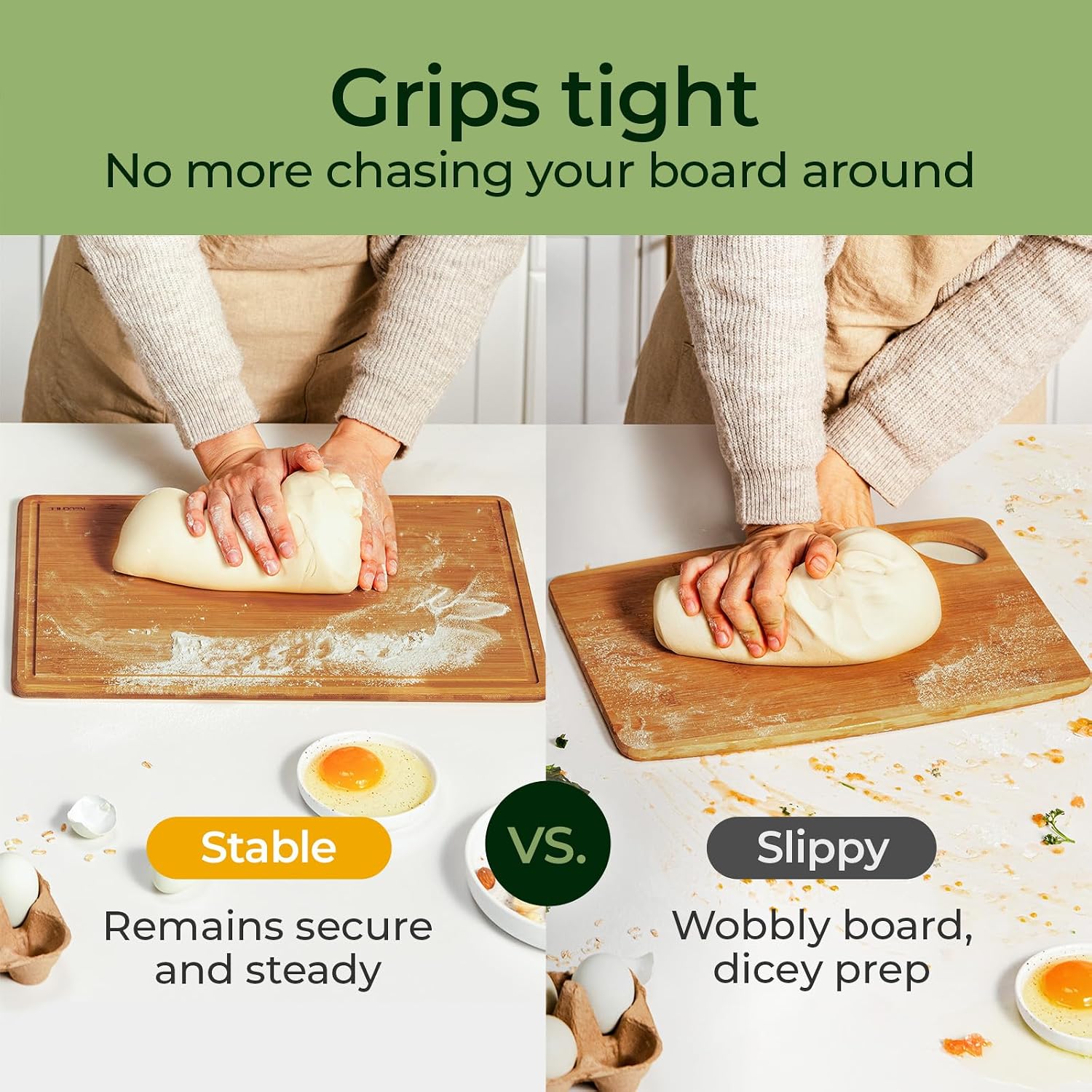 Keechee竹製カッティングボード（滑り止めマット付き）、 - Meal Prep Juice のレビューと価格