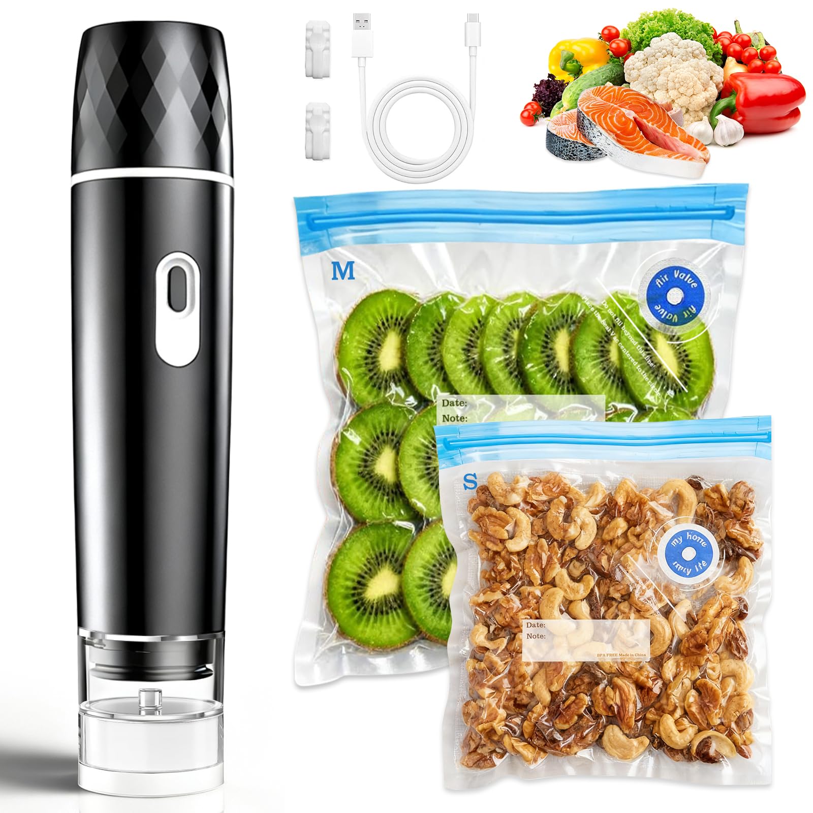 食品真空シーラー、60KPA強力吸引ハンドヘルド真空シーラー - Meal Prep Co のレビューと価格
