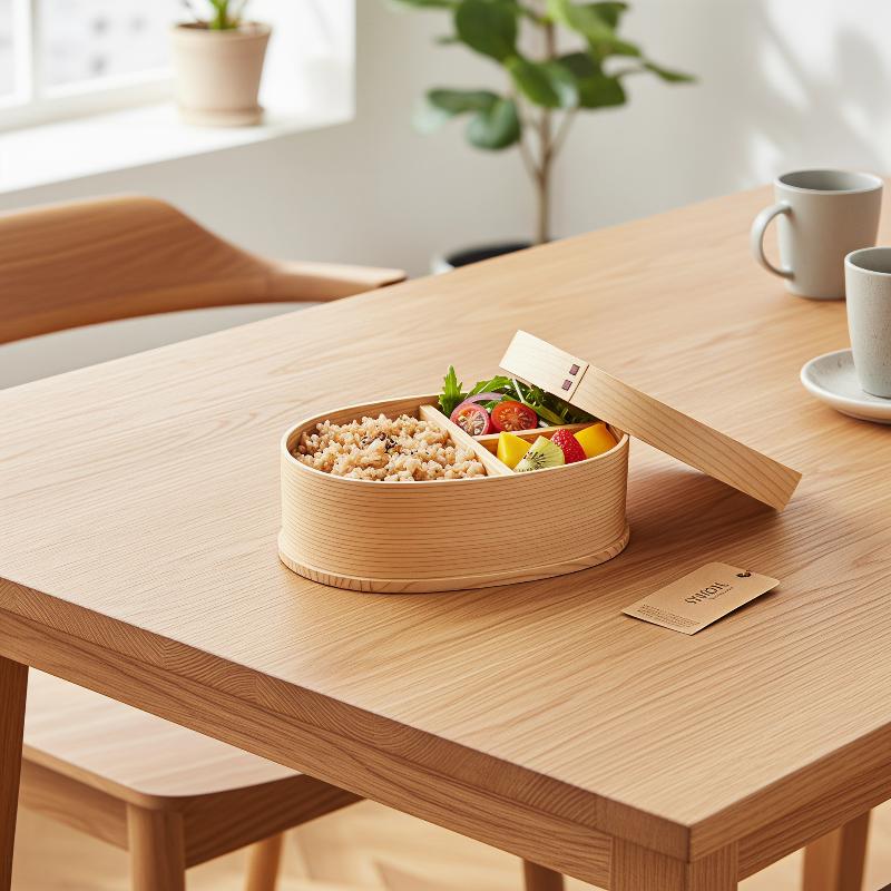 子供用和風木製ランチボックス BPAフリー 再利用可能弁当箱 - Meal Prep Japanese Food のレビューと価格