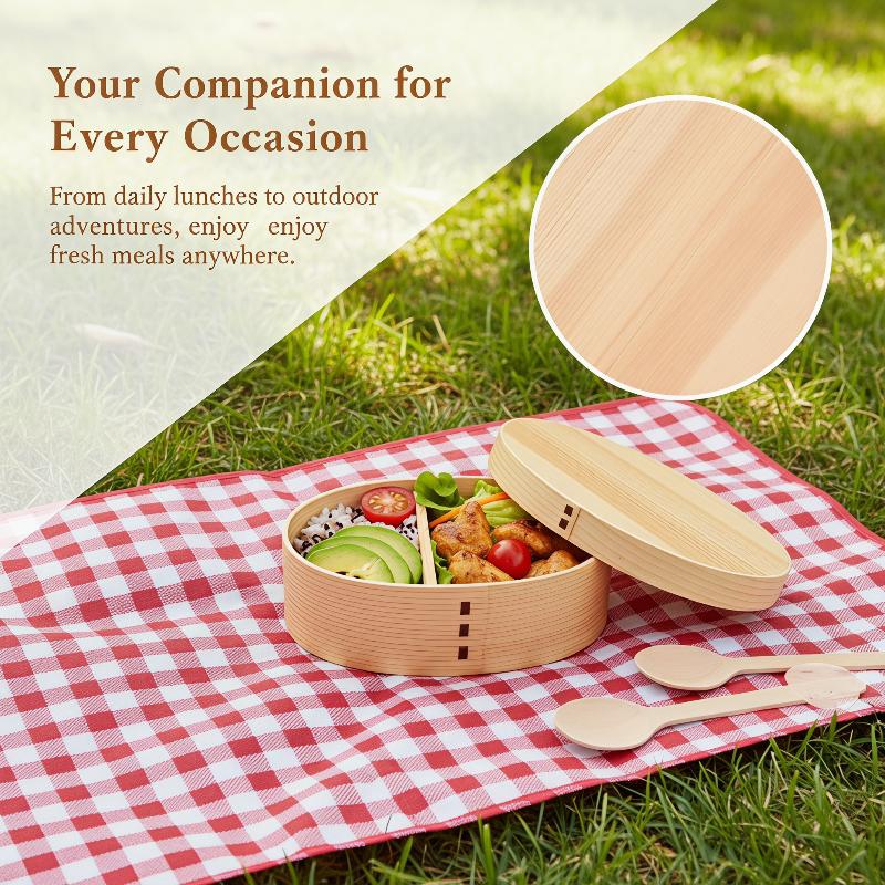 子供用和風木製ランチボックス BPAフリー 再利用可能弁当箱 - Meal Prep Japanese Food のレビューと価格