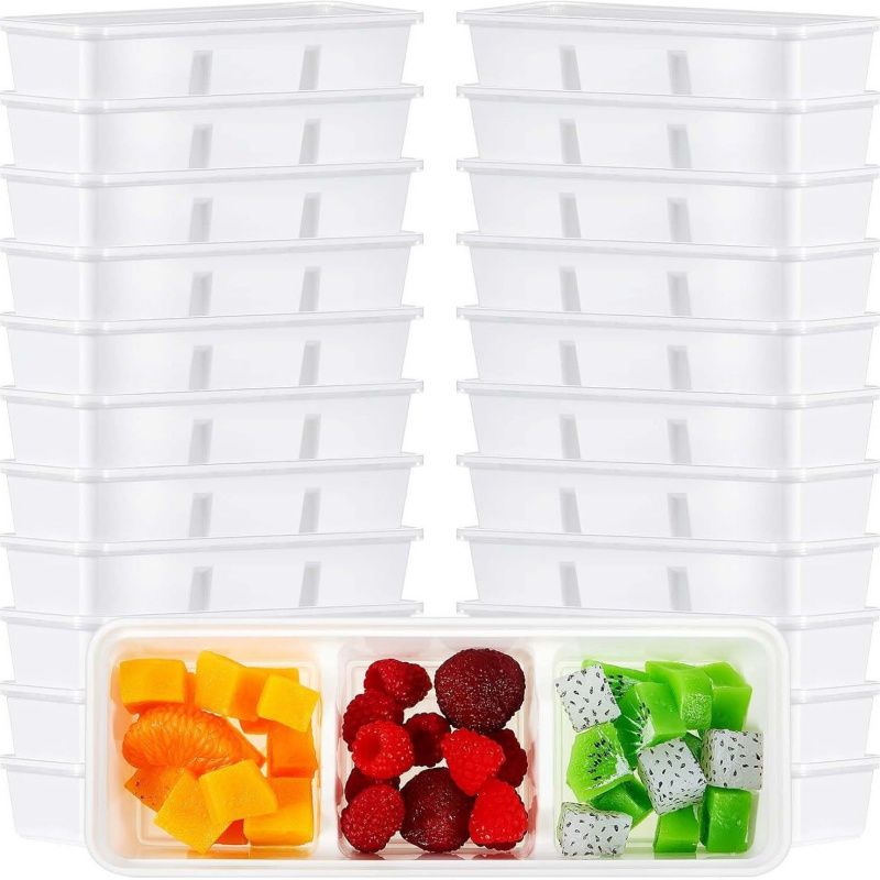 【25個入り3区画フードコンテナ】500ml再利用可能な弁当 - Meal Prep Japanese Food のレビューと価格