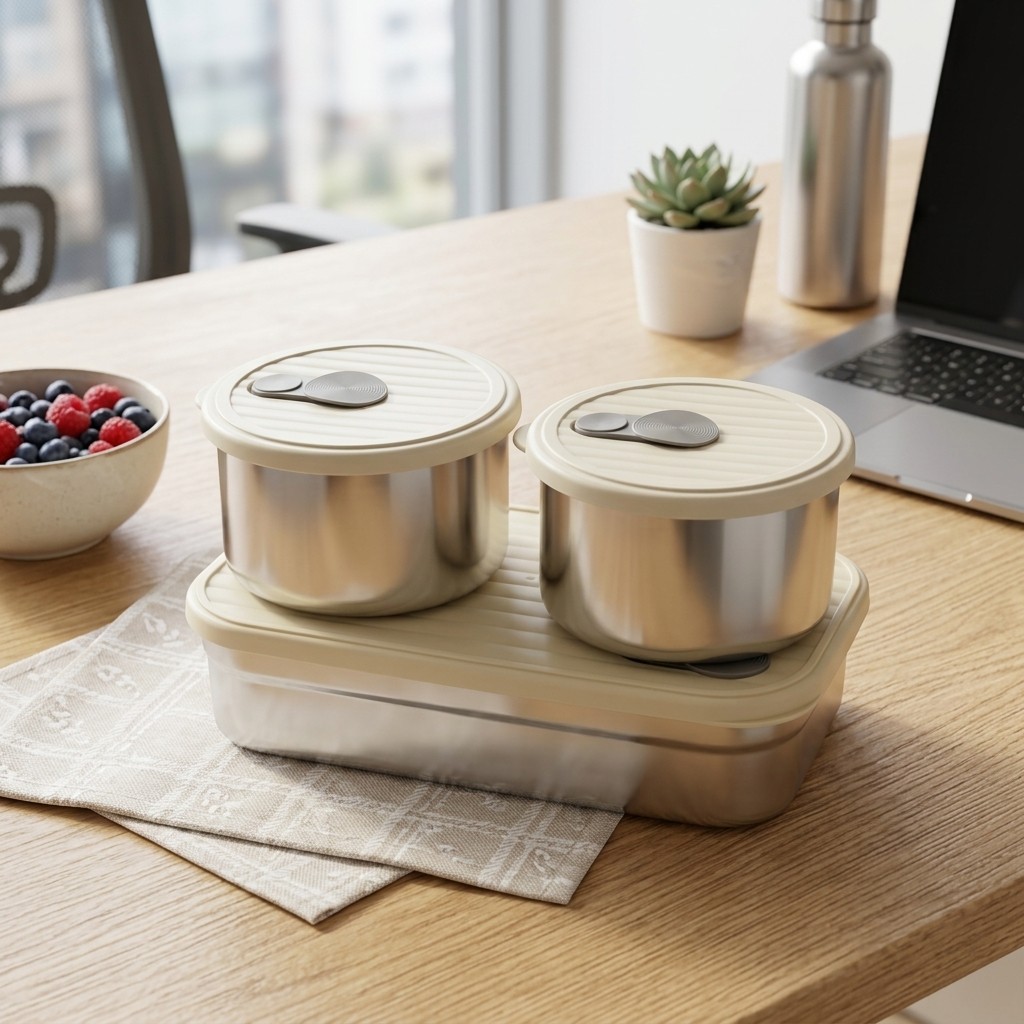 電子レンジ対応 304ステンレス製弁当箱セット 3コンパート - Meal Prep Recipes のレビューと価格