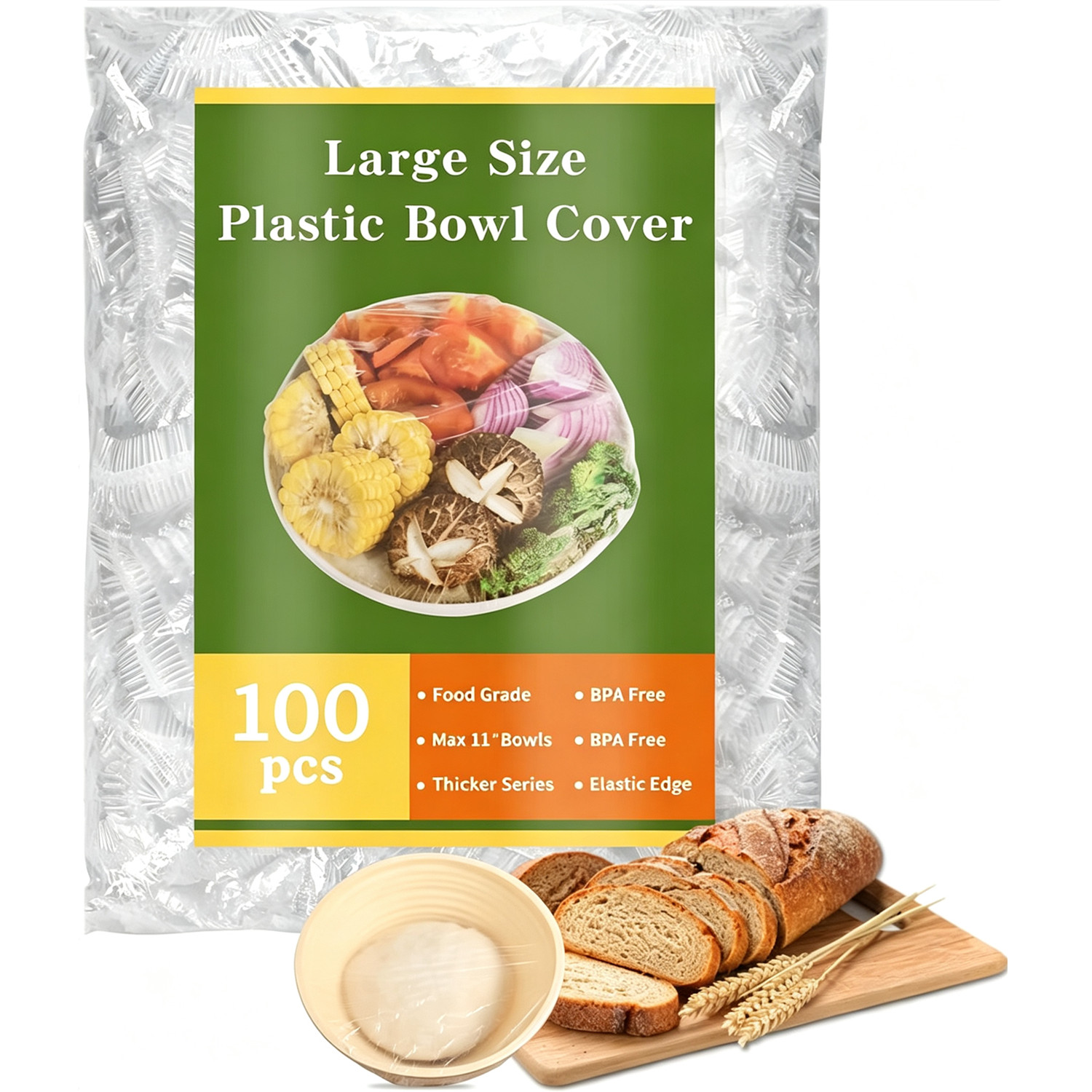 100枚入りサワー種パン発酵用大型伸縮性再利用可能プラスチッ - Meal Prep Recipes のレビューと価格