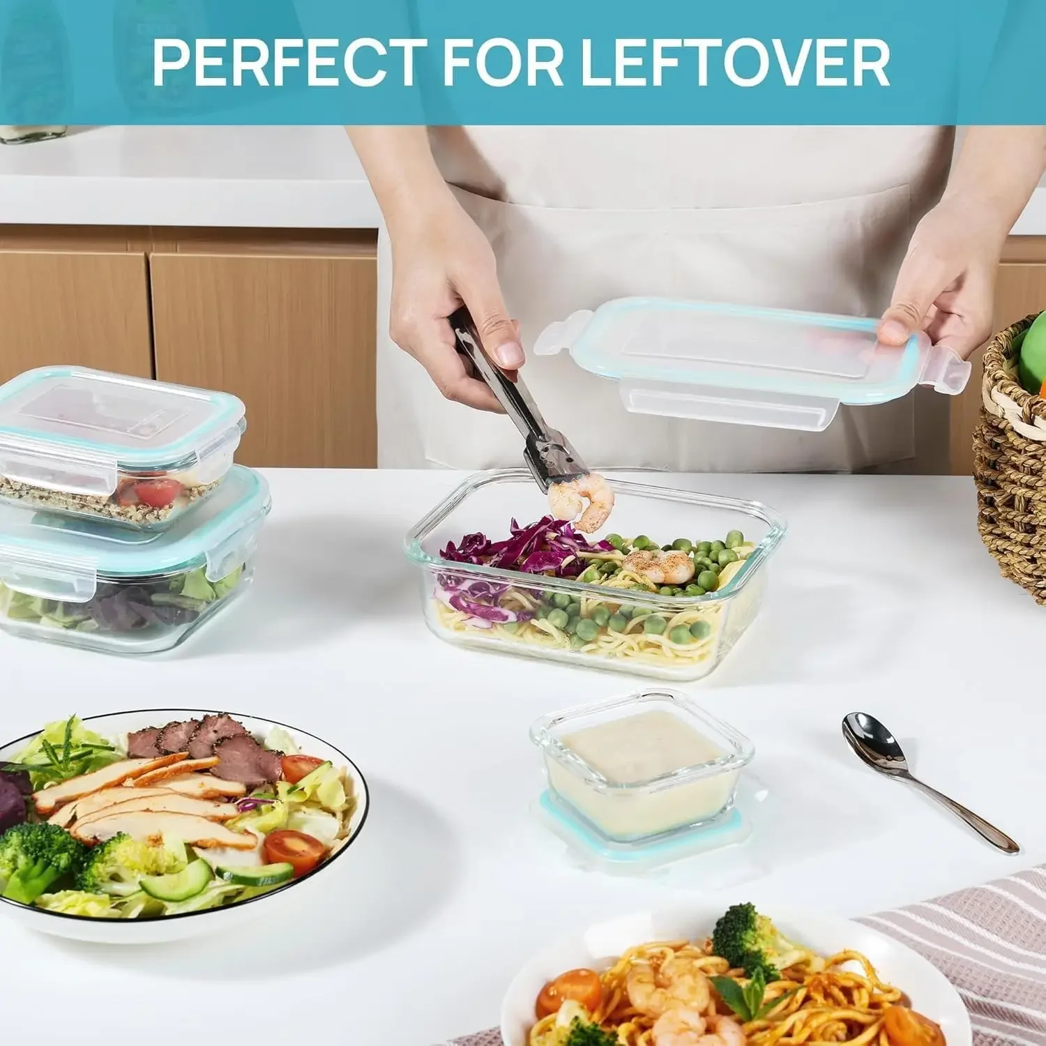 大人用ガラス製ランチ弁当箱、蓋付き食品保存容器、電子レンジ・ - Meal Prep Burrito のレビューと価格