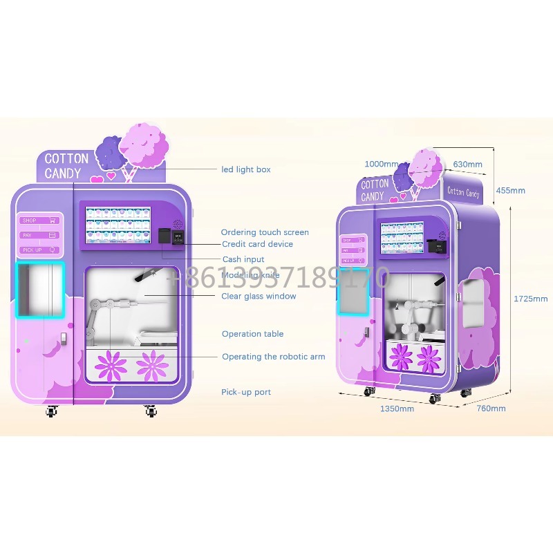 新品のインテリジェント全自動綿菓子自動販売機、複数のコイン式 - Meal Prep Vending Machine のレビューと価格